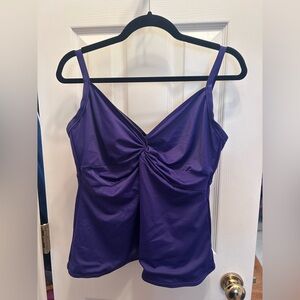 MiracleSuit Purple Tankini Swim Top w/Mesh Underwire Cups & Adjustable Straps.16